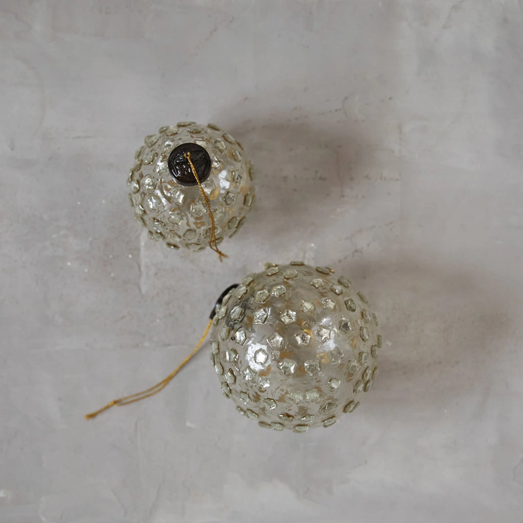 Mosaic Glass Ball Ornament w/ Stars