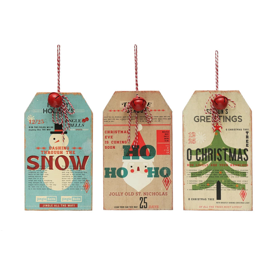 Wood Oversized Tag Ornament - 3 Styles