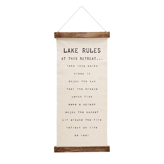 Lake Rules Hanging Canvas