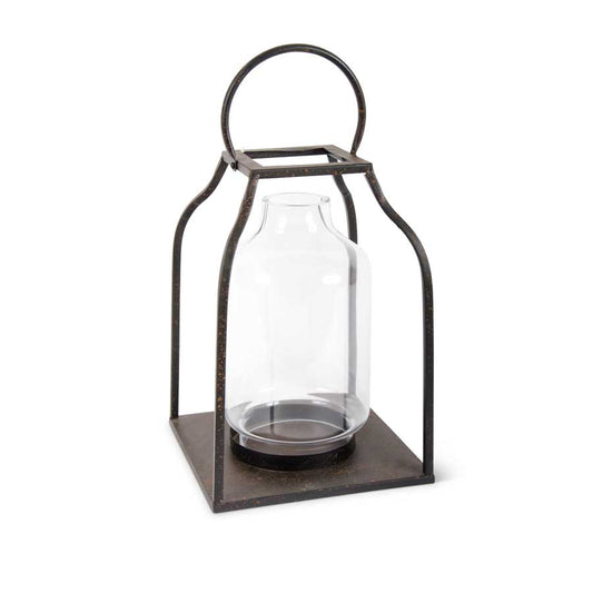 Brass Lantern with Glass Hurricane