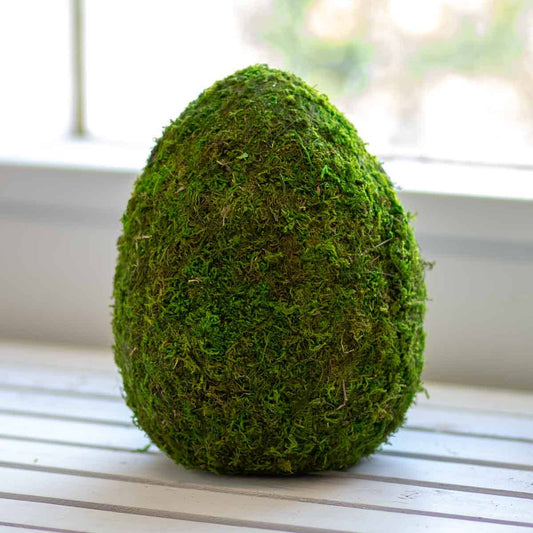 Moss Egg Decor   Green   10"