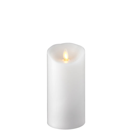 3"x6" Push Flame White Pillar Candle