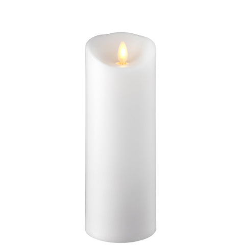 3"x8" Push Flame White Pillar Candle