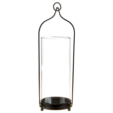 Black Metal Hurricane Candle Holder