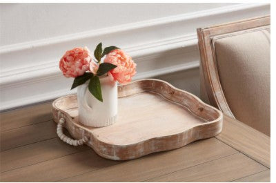 Scalloped Beaded Handle Tray