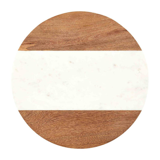 Wood and Marble Lazy Susan