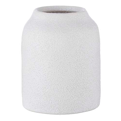 White Stoneware Textured Vase