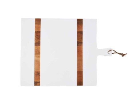 Wood Square White Serving Board
