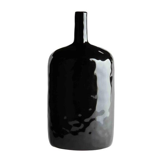 Glazed Black Stoneware Vase - Medium
