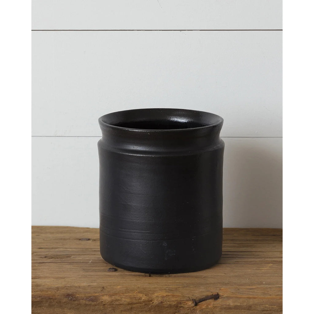 Matte Black Jar Vase