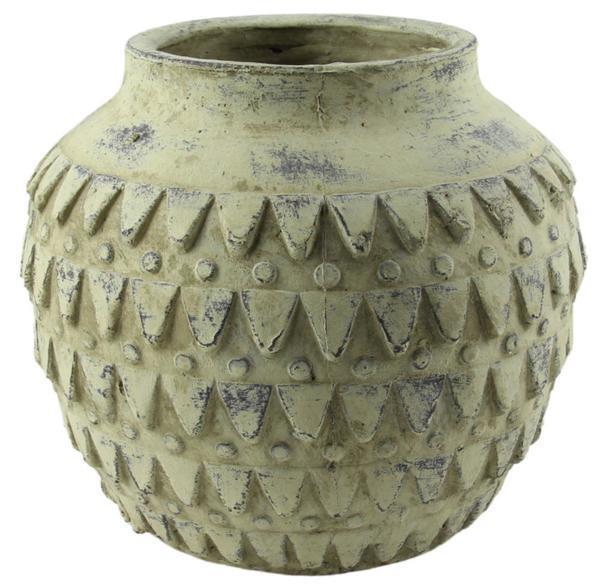 Scale and Dots Terracotta Urn
