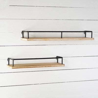 Wood Shelf with Metal Edge