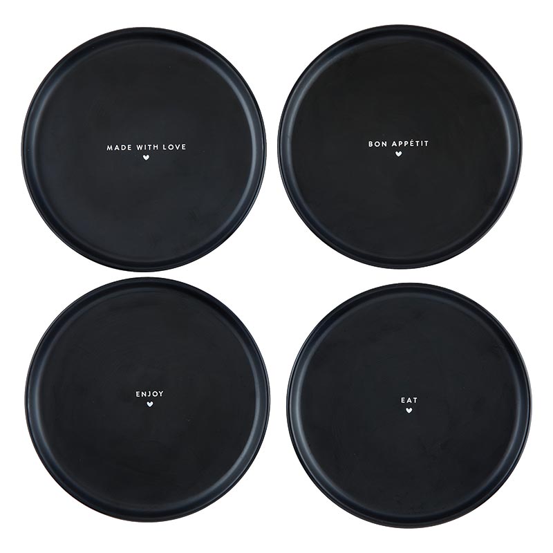 Black Melamine Plates- 4 Styles
