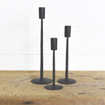 Set of 3 Black Taper Candle Holders
