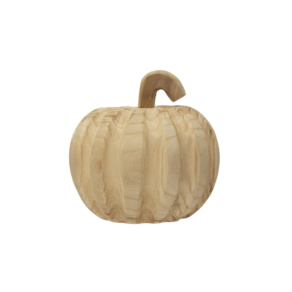 Paulownia Wood Pumpkin - Large