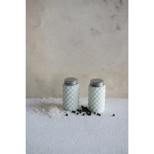 Milkglass Hobnail Salt and Pepper Shakers