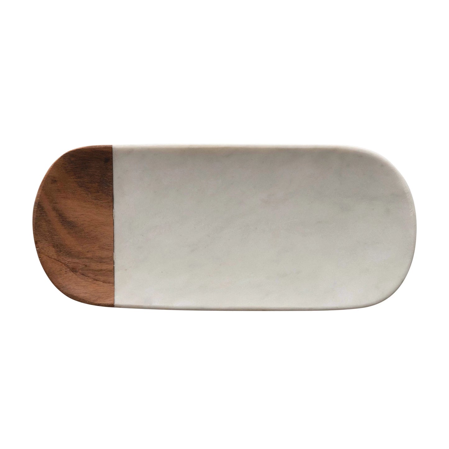 Marble and Wood Oblong Tray