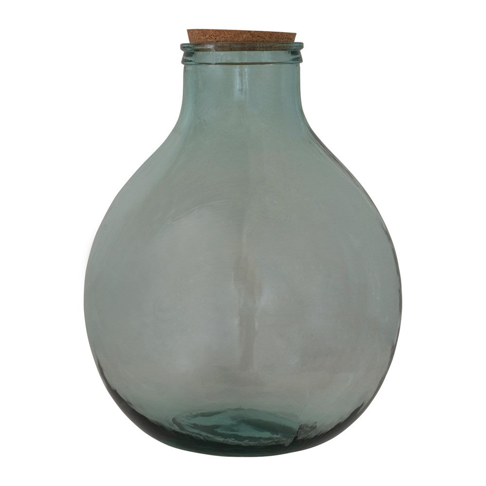 Recycled Glass Jar with Cork Lid