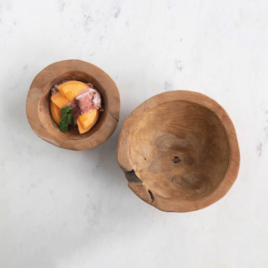 Rustic Teakwood Bowl - 2 Sizes