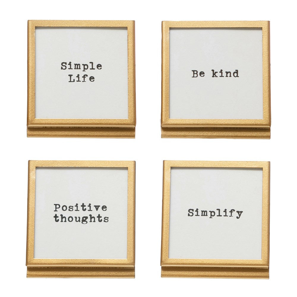 Square Gold Frame Metal Quotes 4 Sayings