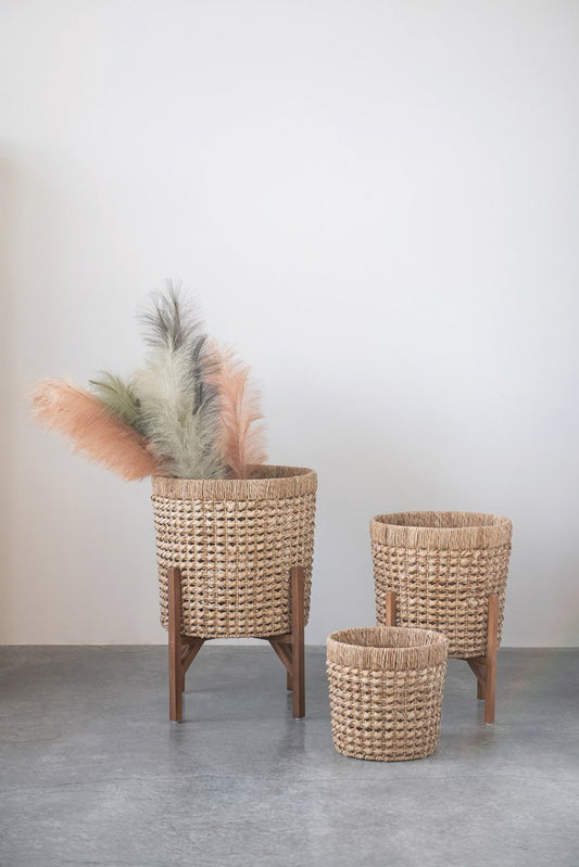 Seagrass and Rattan Planter - Large, Medium, and small
