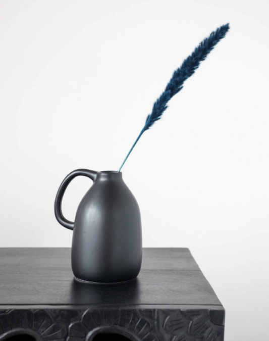 Black Matte Handled Vase