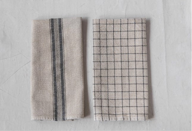 Beige and Black Tea Towel - 2 Styles