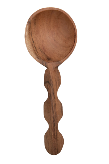 Grooved Handle Wood Spoon