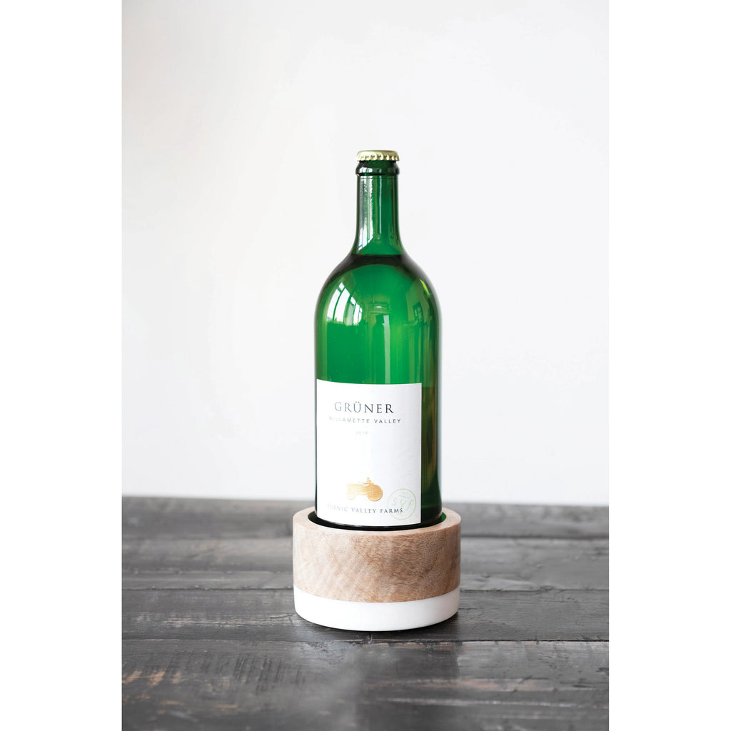 Wood and Marble Bottle Holder