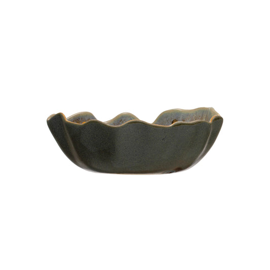 Fluted Bowl with Gold Edge