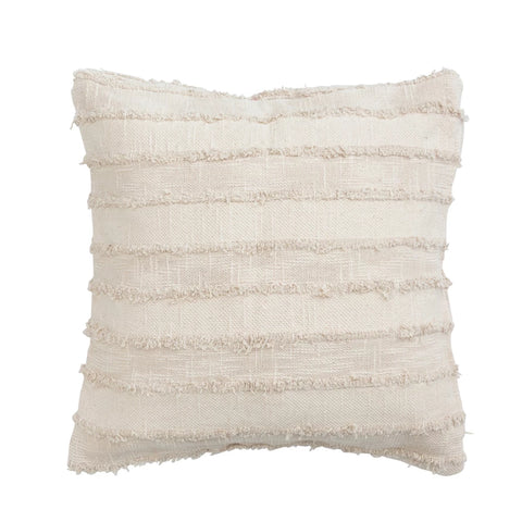 Cream and Beige Striped Pillow