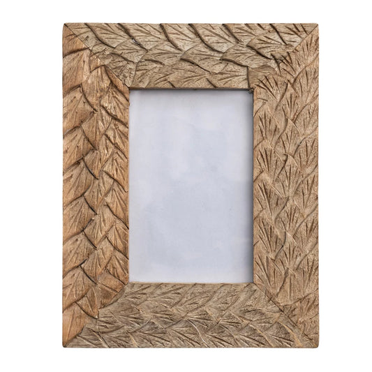 Leaf Wood Carved Photo Frame