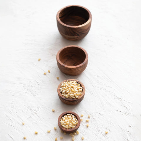 Acacia Wood Nesting Bowls - Set of 4