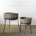 Woven Basket on Stand - 2 Sizes