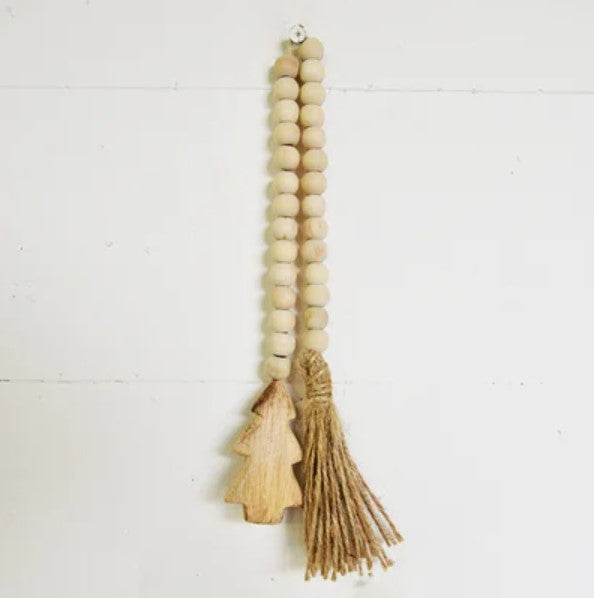 Beads with Wood Tree and Tassel