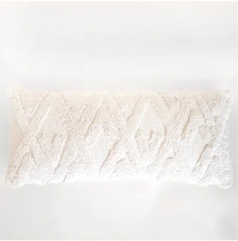 Cream Diamond Pattern Lumbar Pillow