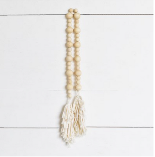 Small and Large Beads with Cotton Tassel