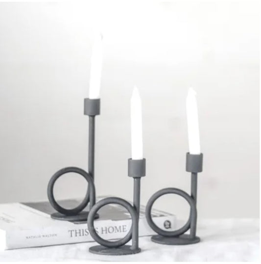 Black Loop Candle Holder - Set of 3