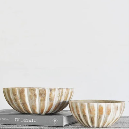 Deep Carved Striped Bowl - 2 Sizes
