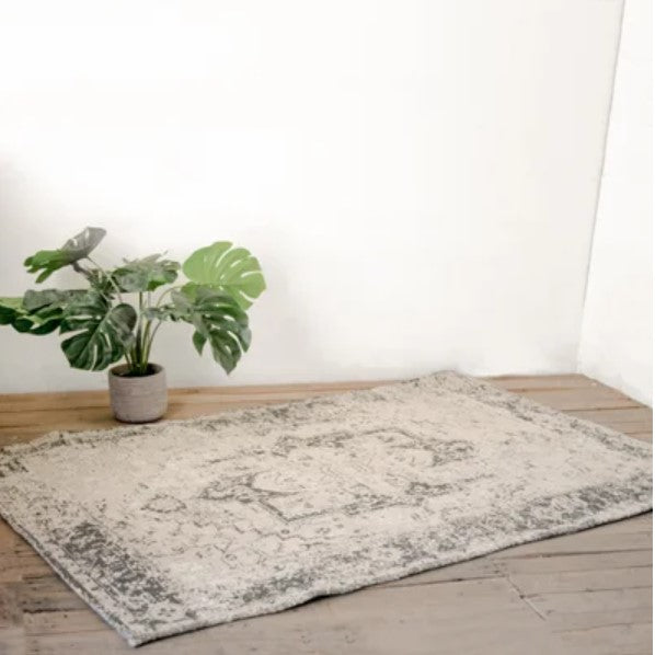 White and Grey Lux Rug