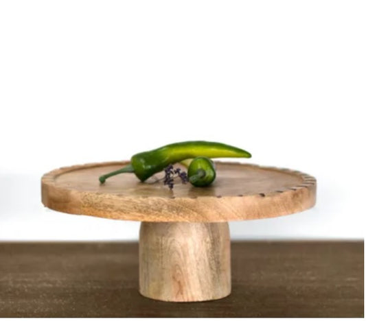 Burnt Edge Wood Cake Stand
